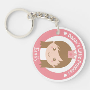 Porte-clefs Petite Princesse Papa, Jolie Princesse avec Diadèm