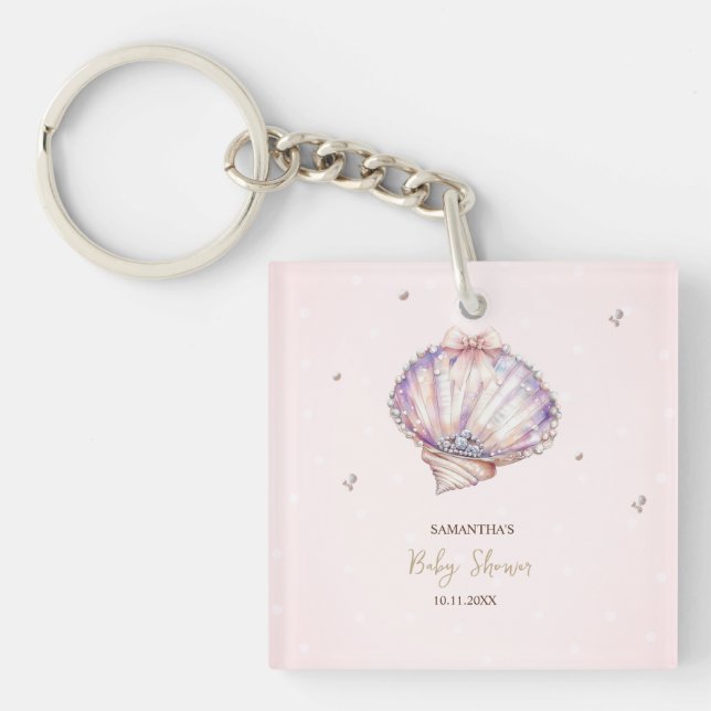 Porte-clefs Petits Coquillages Perles Diamants Points Fête Pré (Devant)
