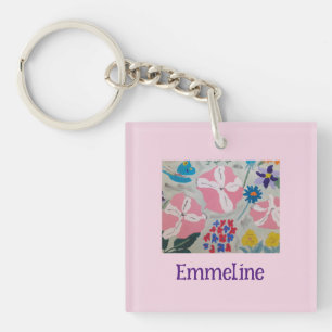 Porte-clefs Pétunias et fleurs d'été personnalisées