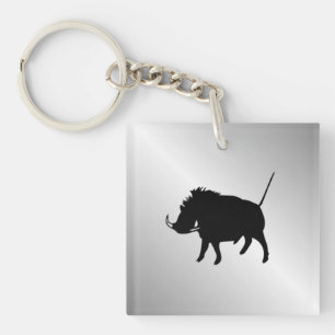 Porte-clefs Phacochère argenté