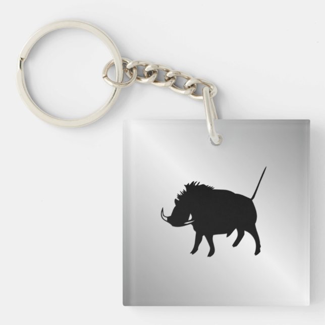 Porte-clefs Phacochère argenté (Devant)