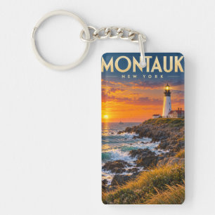 Porte-clefs Phare de Montauk Point au coucher du soleil New Yo