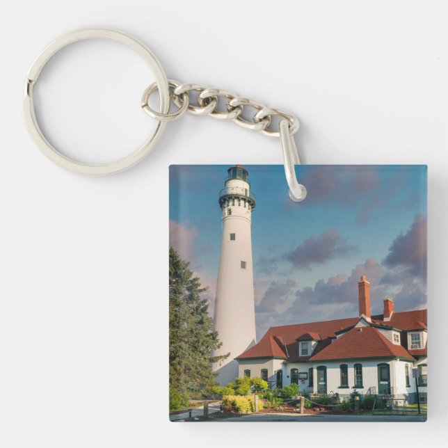 Porte-clefs Phare de Wind Point sur le lac Michigan (Devant)