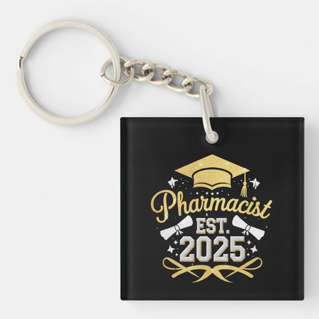 Porte-clefs Pharmacien Diplômé de Pharmacie 2025 (Devant)
