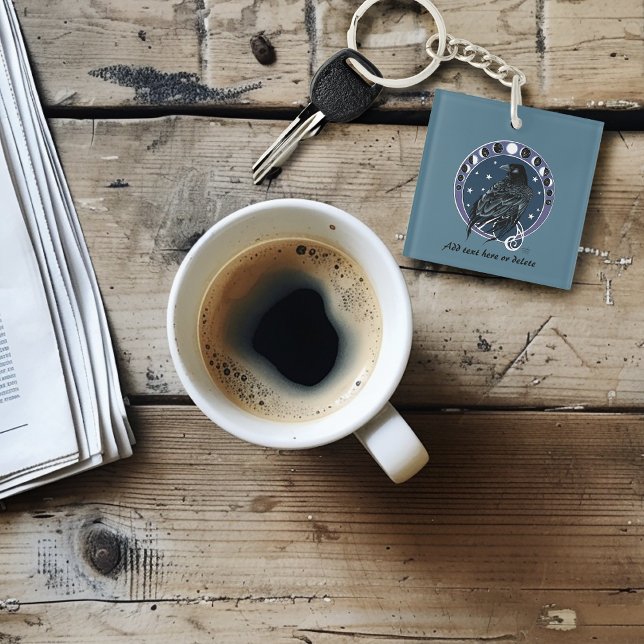 Porte-clefs Phases de la lune corail Étoiles Bleu (Créateur téléchargé)