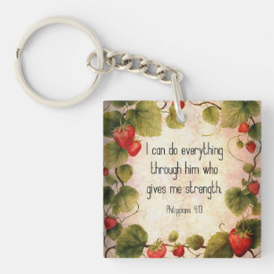 Porte-clefs Philippiens 4:13 Verset Biblique sur un design int