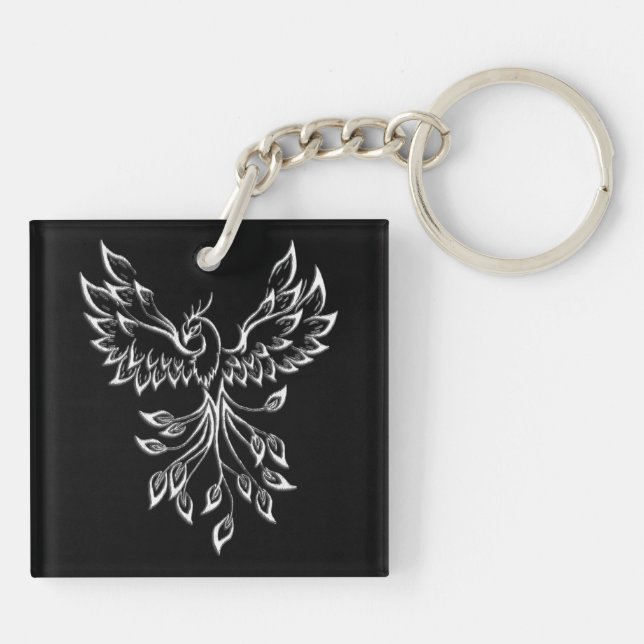 Porte-clefs Phoenix se lève sur le noir (Dos)