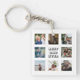 Porte-clefs Photo Collage de photos de Best Dad's Day