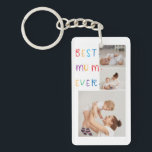 Porte-clefs Photo Collage moderne et coloré Meilleur cadeau de<br><div class="desc">Un collage photo moderne et le cadeau coloré "Best Mom Ever" est un cadeau réfléchi et personnalisé pour toute mère. La photo de collage est une collection de différentes images qui ont été arrangées avec art pour former une composition cohésive et visuellement attrayante. Ces photos peuvent présenter des souvenirs chéris,...</div>