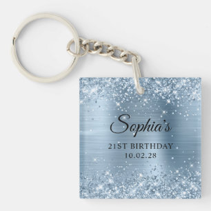 Porte-clefs Photo de 21e anniversaire en feuille d'aluminium b