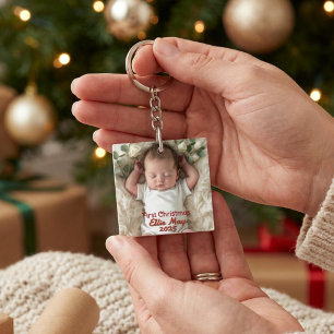 Porte-clefs Photo de bébé premier Noël Personnaliser