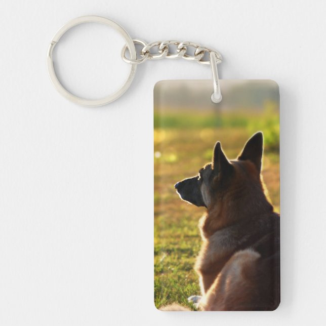 Porte-clefs Photo de berger allemand (Devant)