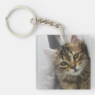 Porte-clefs Photo de chat personnalisée