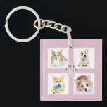 Porte-clefs Photo de chien et collège empreinte de patte 4 ima<br><div class="desc">Dog photo matriplate ready for you to add your own images to. please note that the pictures are placeholders only . The templates are idea for your Instagram photos of your baby .</div>