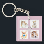 Porte-clefs Photo de chien et collège empreinte de patte 4 ima<br><div class="desc">Dog photo matriplate ready for you to add your own images to. please note that the pictures are placeholders only . The templates are idea for your Instagram photos of your baby .</div>