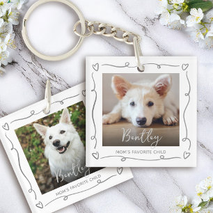 Porte-clefs Photo de compagnie 2 Doodles Cœur Maman Enfant pré