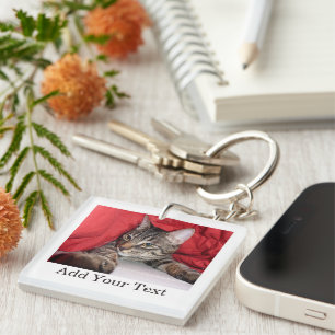 Porte-clefs Photo de compagnie personnalisée avec texte drôle
