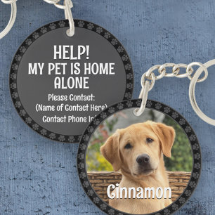 Porte-clefs Photo de Compagnon de Chien Personnalisée Nom d'Am
