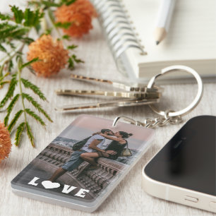 Porte-clefs Photo de couple amoureux personnalisé Texte d'amou