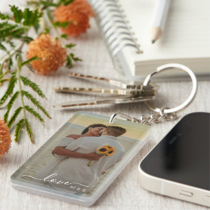 Porte-clefs Photo de couple amoureux personnalisé Texte d'amou