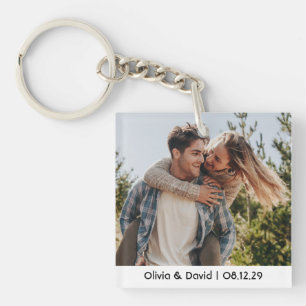 Porte-clefs Photo de couple de mariage heureux