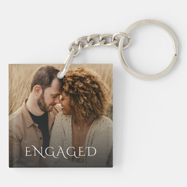 Porte-clefs Photo de couple fiancé (Dos)