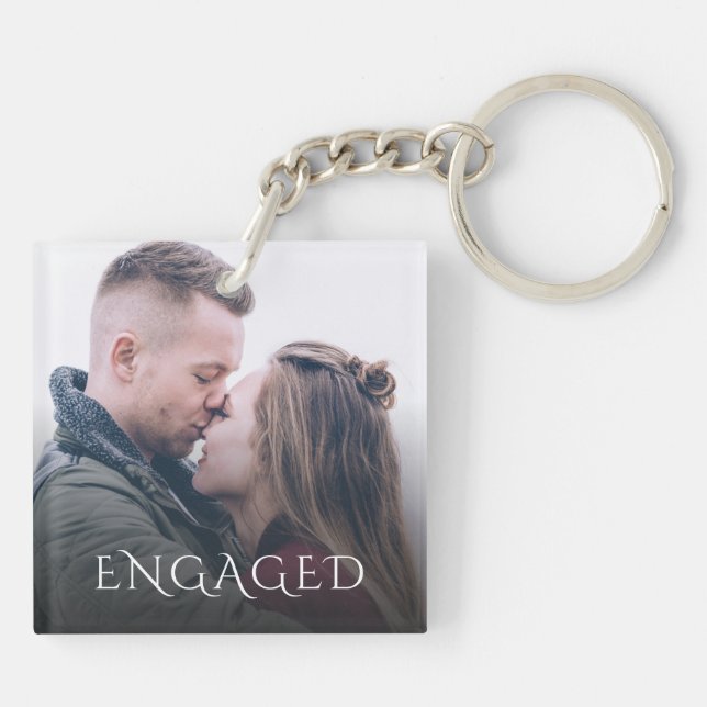 Porte-clefs Photo de couple fiancé (Dos)