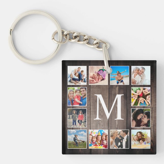 Porte-clefs Photo de Custom Collage Rustic Farmhouse Family (Devant)