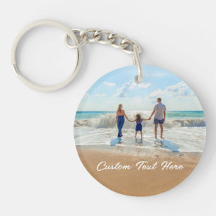 Porte-clefs Photo de Custom Keychain Your Family Photos et tex