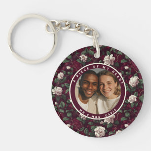 Porte-clefs Photo de famille chic Gardenias Fleur