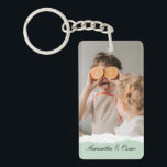 Porte-clefs Photo de famille moderne et nom personnalisé Monna<br><div class="desc">Présentation de la photo familiale moderne et cadeau de nom personnalisé de marque! Ce cadeau unique et réfléchi est conçu pour célébrer et chérir les moments spéciaux de votre famille.Offrez le cadeau de souvenirs chéris et de douceur personnalisée avec la photo de famille moderne et le cadeau de nom personnalisé...</div>