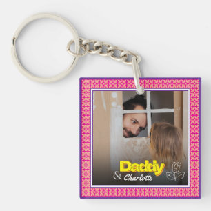 Porte-clefs Photo de famille personnalisée - Photo papa Fille