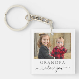 Porte-clefs Photo de grand-papa moderne on vous aime petits-en
