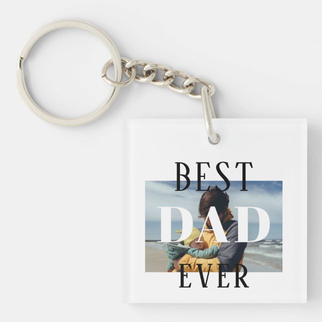 Porte-clefs Photo de la Fête du Père du meilleur papa (Devant)