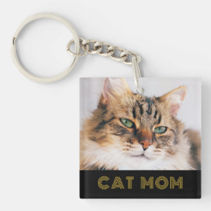 Porte-clefs Photo de la maman chat moderne