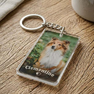 Porte-clefs Photo de l'animal de compagnie Chien Amoureux Empr
