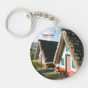 Porte-clefs Photo de l'île de Madère avec Maisons Typiques, Po