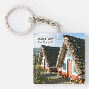 Porte-clefs Photo de l'île de Madère avec Maisons Typiques, Po