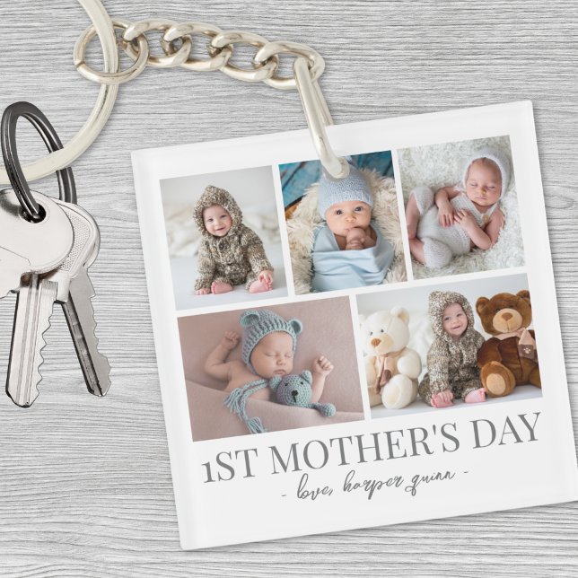 Porte-clefs Photo de Maman Collage (Mom Photo Collage Keychain)