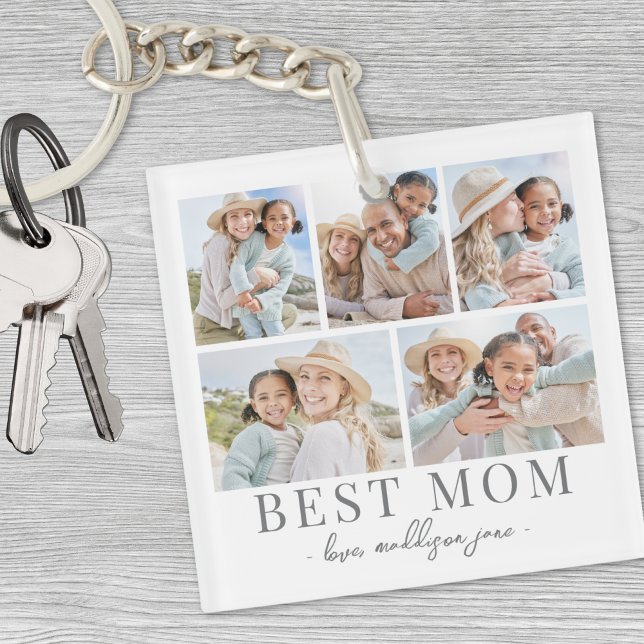 Porte-clefs Photo de Maman Collage (Mom Photo Collage Keychain)