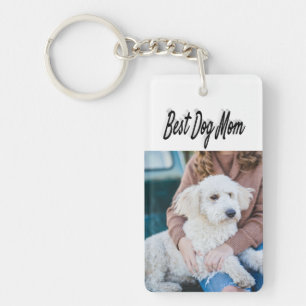 Porte-clefs Photo de maman de chien en noir