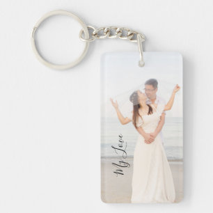 Porte-clefs Photo de mariage personnalisée mon amour