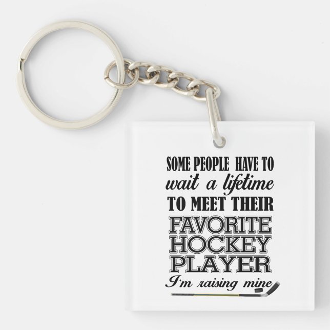 Porte-clefs Photo de mère de hockey fière (Devant)