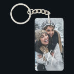 Porte-clefs Photo de neige et texte de Noël meilleur ami<br><div class="desc">Créez votre propre photo de neige de Noël personnalisée et un porte - clé de texte blanc avec ce modèle porte - clé élégant,  moderne et simple. Ajoutez simplement vos photos et texte. Faites votre propre photo collage gardien parfait comme cadeaux personnalisés pour montrer votre amour.</div>