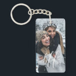 Porte-clefs Photo de neige et texte de Noël meilleur ami<br><div class="desc">Créez votre propre photo de neige de Noël personnalisée et un porte - clé de texte blanc avec ce modèle porte - clé élégant,  moderne et simple. Ajoutez simplement vos photos et texte. Faites votre propre photo collage gardien parfait comme cadeaux personnalisés pour montrer votre amour.</div>