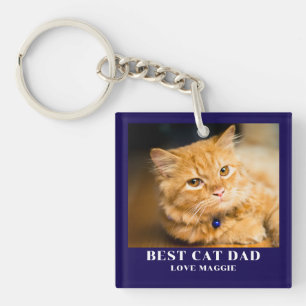 Porte-clefs Photo de père de chat personnalisée