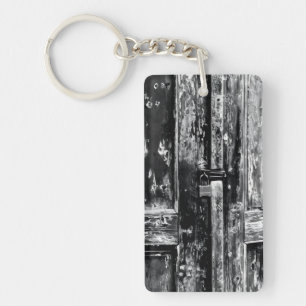 Porte-clefs Photo de porte en bois ancienne verrouillée effray