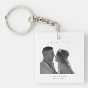 Porte-clefs Photo de remerciement de mariage personnalisé