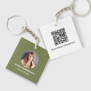 Porte-clefs Photo d'entreprise verte personnalisée