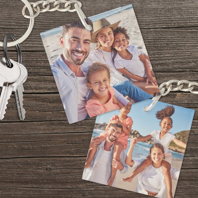 Porte-clefs Photo Deux Photo Double Face Photo (Custom Two Photo Double Sided Family Photo Keychain)